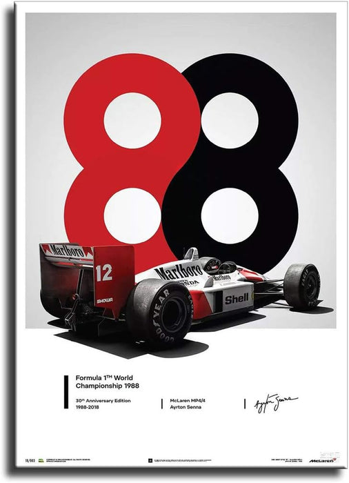 Great Ayrton Senna F1 - Arte de pared moderno, pintura impresa en lienzo para sala de estar - Quierox - Tienda Online