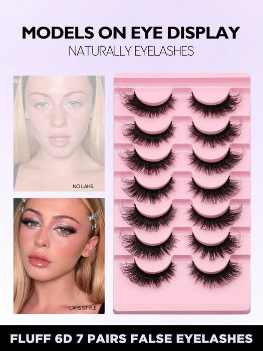 GROINNEYA 7 pares de pestañas postizas, pestañas de ojo de gato, pestañas de visón sintético - Quierox - Tienda Online