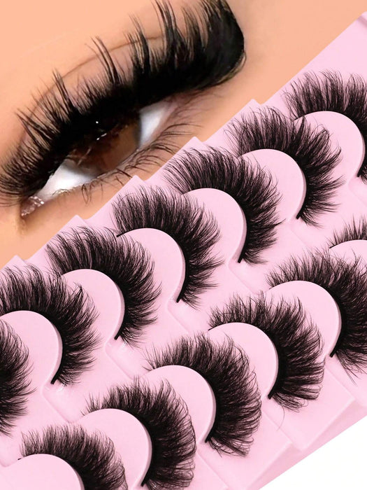 GROINNEYA 7 pares de pestañas postizas, pestañas de ojo de gato, pestañas de visón sintético - Quierox - Tienda Online