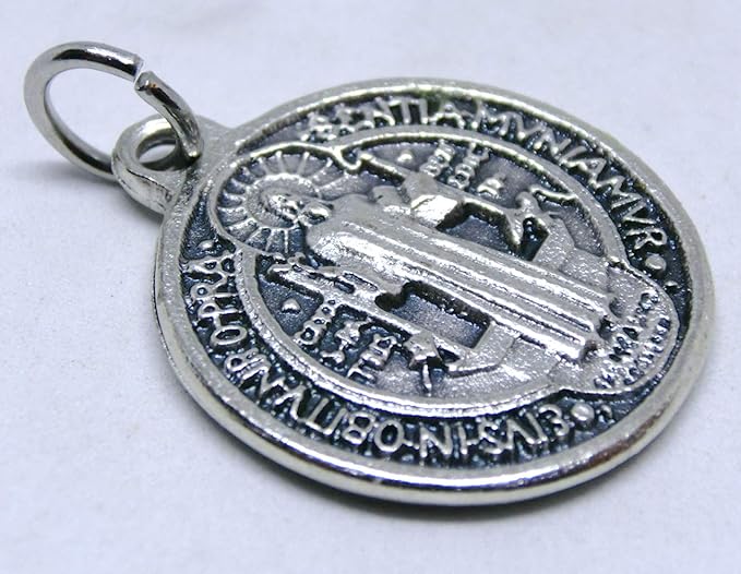 GTBITALY 60.048.30 medaglia di San Benedetto Argento da 2 cm con Anello esorcista esorcismo - Quierox - Tienda Online
