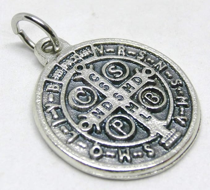 GTBITALY 60.048.30 medaglia di San Benedetto Argento da 2 cm con Anello esorcista esorcismo - Quierox - Tienda Online