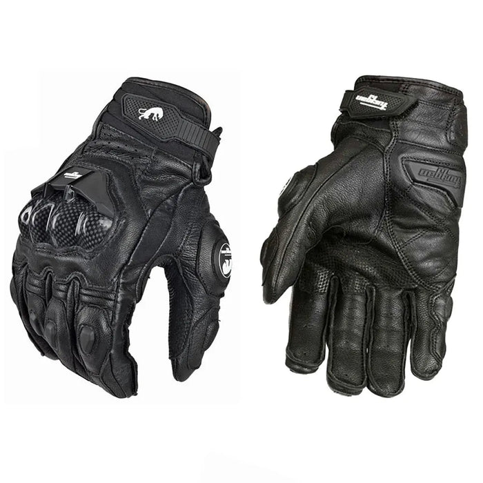Guantes de cuero para motociclista, guantes protectores de fibra de carbono para hombre - Quierox - Tienda Online
