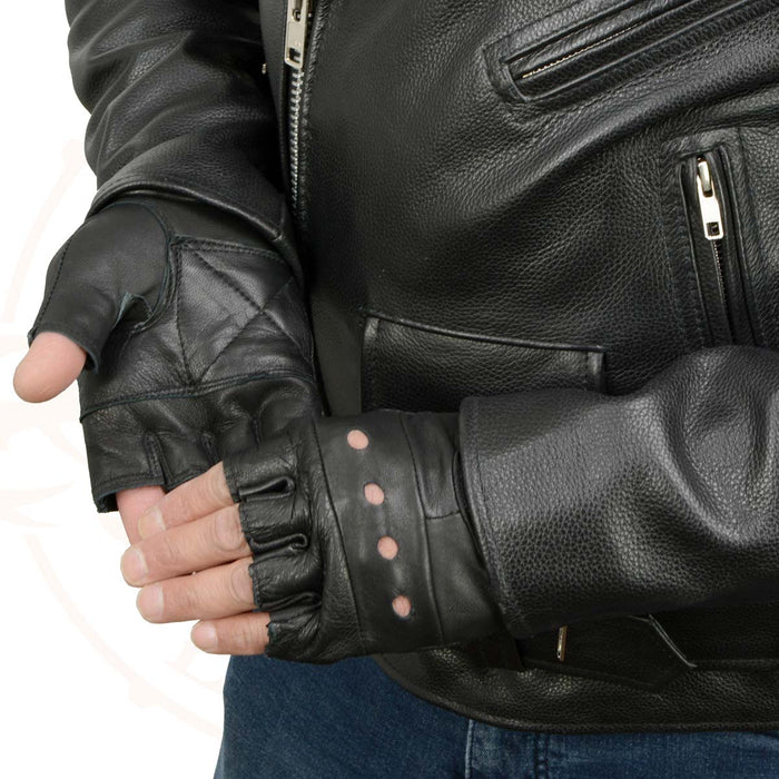 Guantes de moto sin dedos Milwaukee Leather SH216 para hombre - Quierox - Tienda Online
