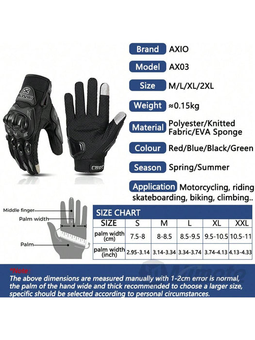 Guantes de motociclista para hombre, transpirables, con protección para el motorista - Quierox - Tienda Online