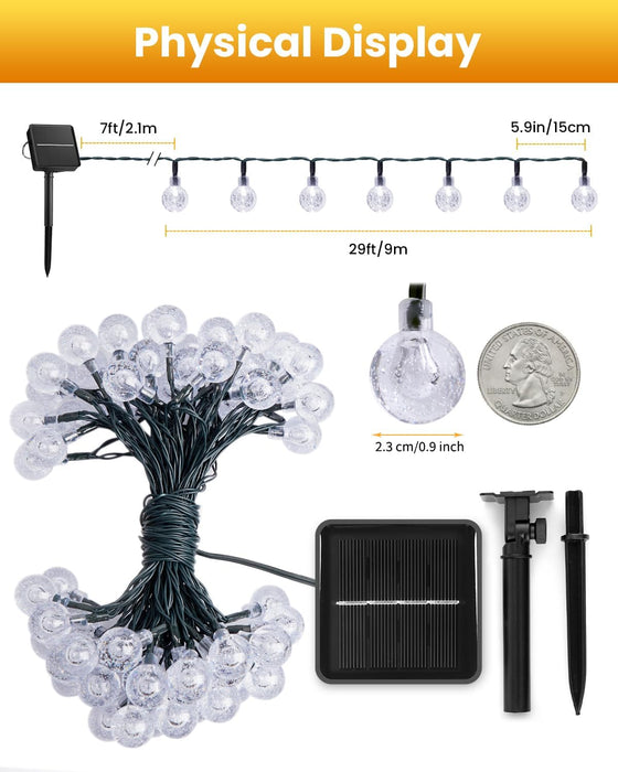 Guirnalda de luces solares para exteriores, luces de hadas solares con 8 modos - Quierox - Tienda Online