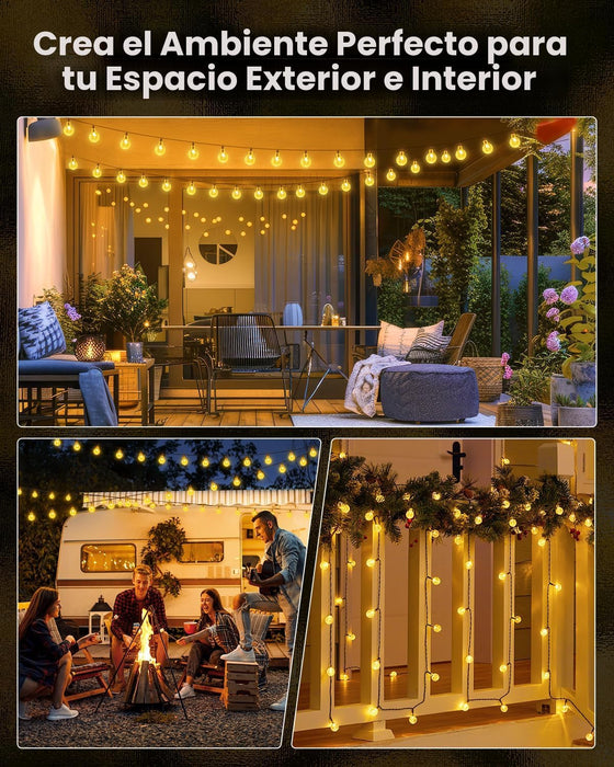 Guirnalda de luces solares para exteriores, luces de hadas solares con 8 modos - Quierox - Tienda Online
