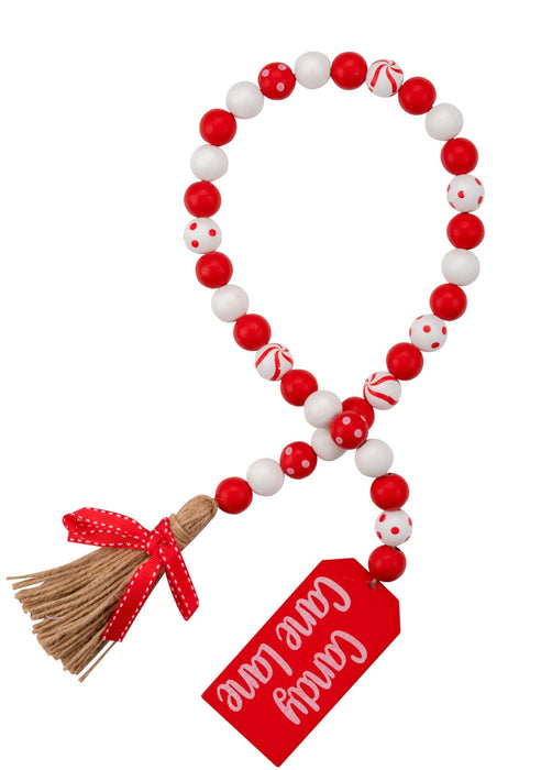Guirnalda navideña de cuentas de madera con borlas, estilo rústico de granja - Quierox - Tienda Online