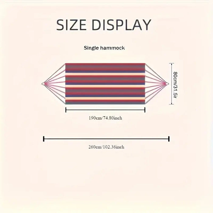 Hamaca de Lona a Rayas Azules y Verdes Grande y Portátil con Cuerdas para Colgar - Quierox - Tienda Online