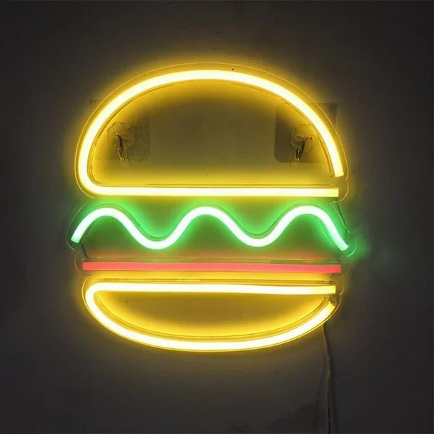 Hamburguesa Letrero de Luz de LED Decoración de pared, Señal de luces de neón - Quierox - Tienda Online