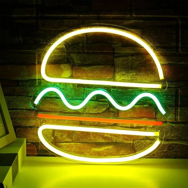Hamburguesa Letrero de Luz de LED Decoración de pared, Señal de luces de neón - Quierox - Tienda Online