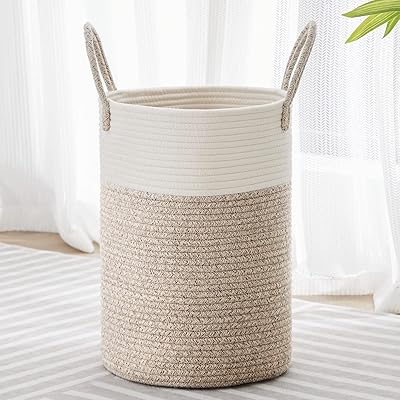 Hamper de lavandería alto, cesta de almacenamiento de cuerda tejida para manta, juguetes - Quierox - Tienda Online
