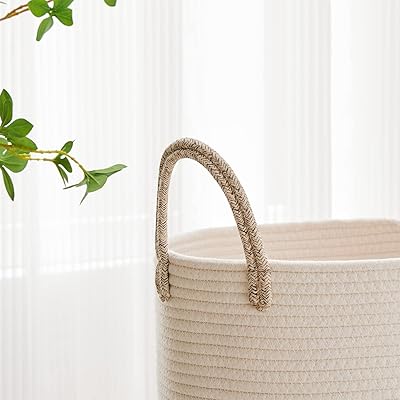 Hamper de lavandería alto, cesta de almacenamiento de cuerda tejida para manta, juguetes - Quierox - Tienda Online