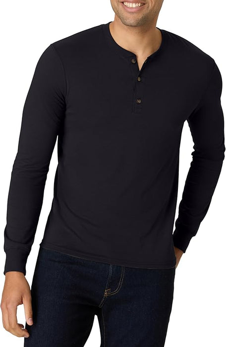 Hanes Originals Camiseta Henley de rizo francés para hombre, mangas largas - Quierox - Tienda Online