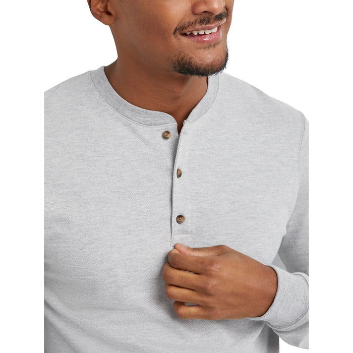 Hanes Originals Camiseta Henley de rizo francés para hombre, mangas largas - Quierox - Tienda Online