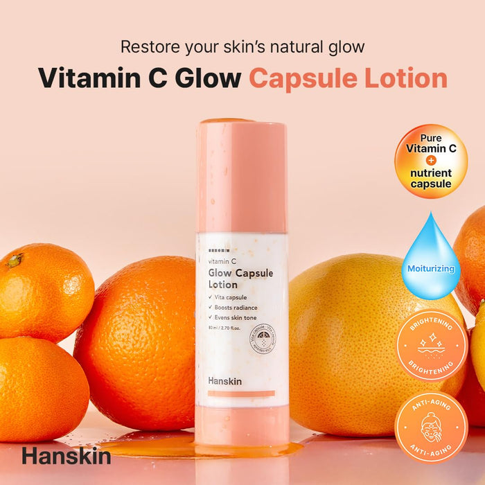 Hanskin Loción de cápsulas de brillo de vitamina C – Hidratante facial - Quierox - Tienda Online