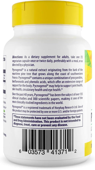 Healthy Origins Pycnogenol 100 mg - Extracto de corteza de pino premium 120 cápsulas vegetales - Quierox - Tienda Online