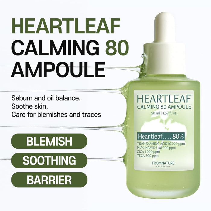 HEARTLEAF CALMING 80 AMPOULE_Calma intensamente y alivia el enrojecimiento con Cica y TECA - Quierox - Tienda Online