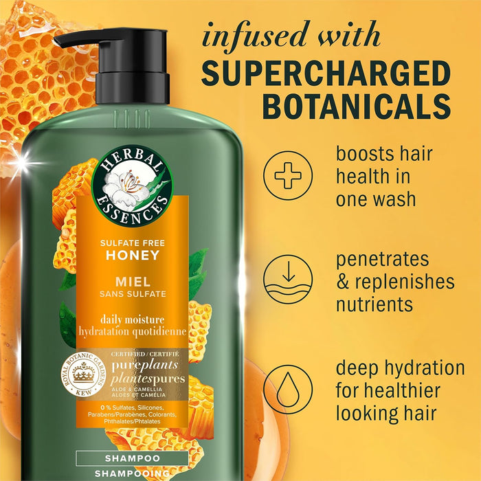 Herbal Essences - Champú hidratante diario sin sulfatos con miel - 20.2 oz - Quierox - Tienda Online