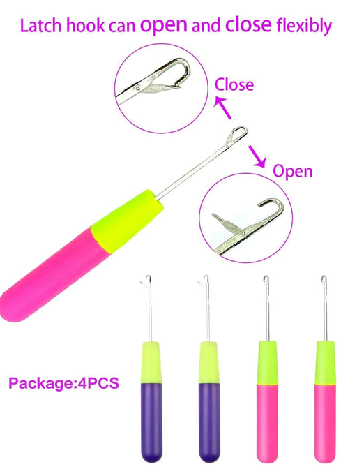Herramienta de gancho de cierre, aguja de ganchillo para microtrenzas y extensión, 4 Uds. - Quierox - Tienda Online