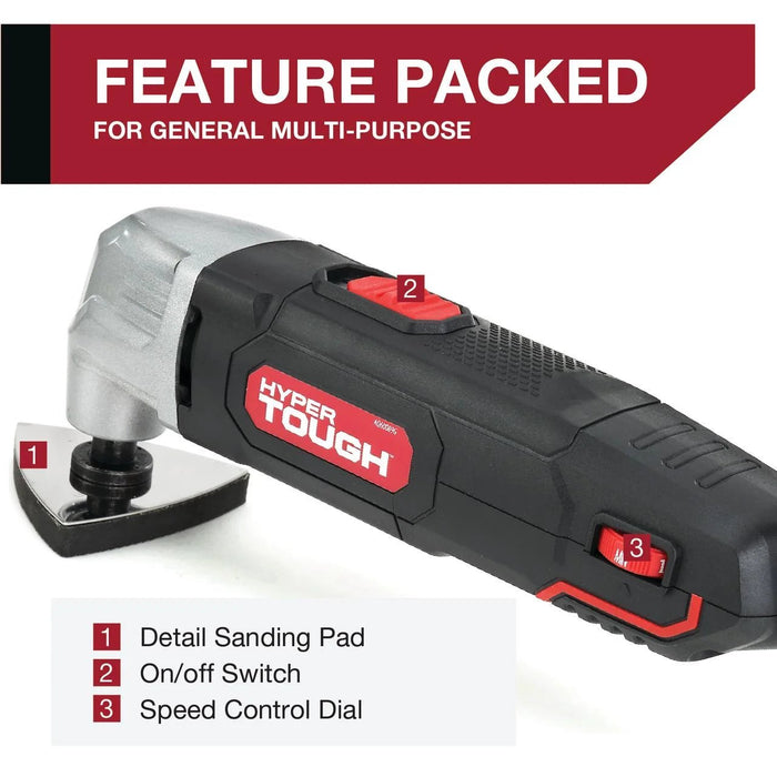 Herramienta oscilante multifunción con cable Hyper Tough de 2,1 A, velocidad variable - Quierox - Tienda Online