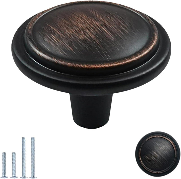 HESTIA HARDWARE Paquete de 25 pomos de bronce cepillado aceitado para gabinete - Quierox - Tienda Online