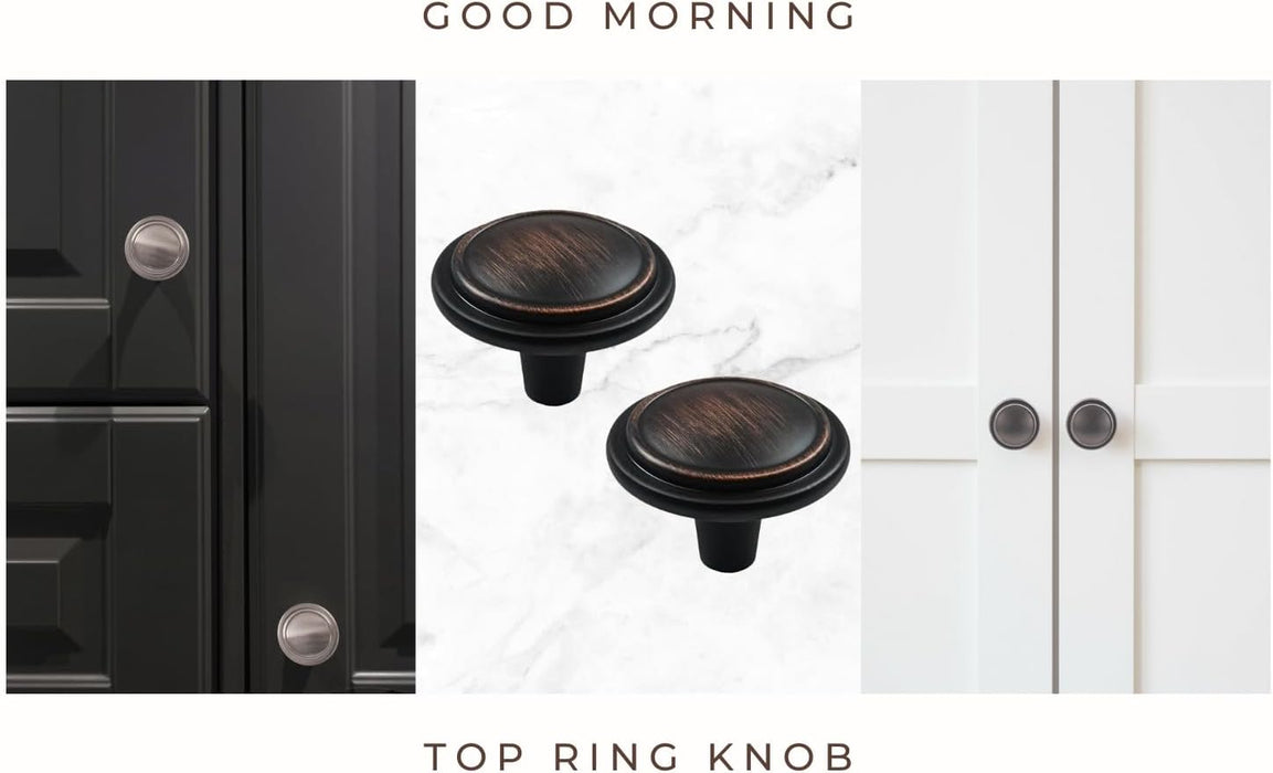 HESTIA HARDWARE Paquete de 25 pomos de bronce cepillado aceitado para gabinete - Quierox - Tienda Online