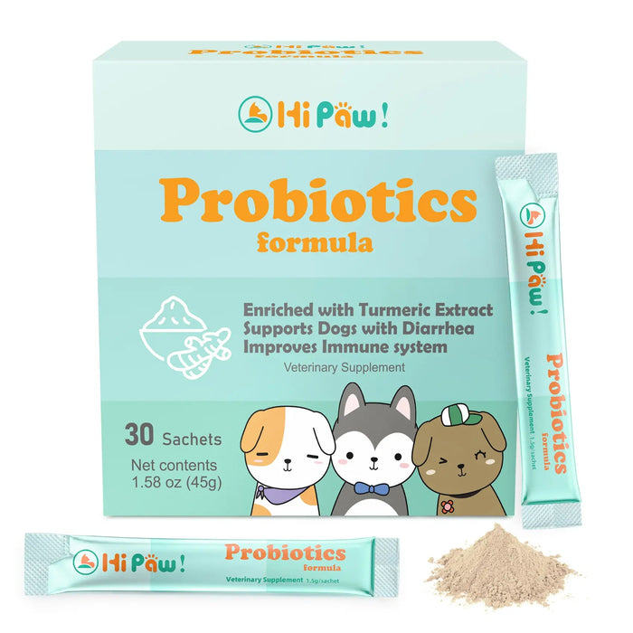 Hi Paw Probióticos en polvo para perros con cúrcuma al 95% 30 sobres - Quierox - Tienda Online