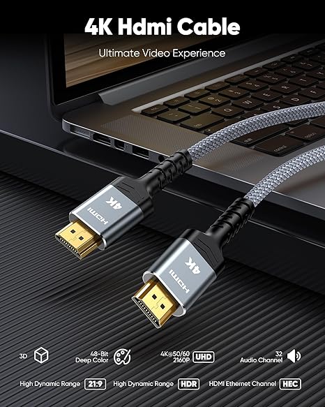 Highwings Cable HDMI 4K 60 Hz, 18 Gbps de alta velocidad, compatible con HDMI 2.0, 3.5 pies/ 42 pulgadas - Quierox - Tienda Online