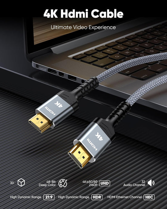 Highwings Cable HDMI corto 4K de 0.5 pies, Cable HDMI trenzado HDR 4K @60Hz - Quierox - Tienda Online