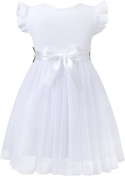HILEELANG, Vestido de tutú de tul con flores pequeñas para niña - Quierox - Tienda Online