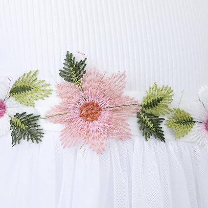HILEELANG, Vestido de tutú de tul con flores pequeñas para niña - Quierox - Tienda Online