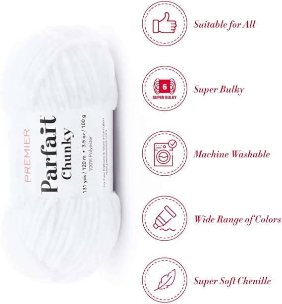 Hilo grueso Premier Parfait: súper voluminoso para tejer y hacer crochet - Quierox - Tienda Online