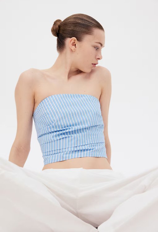 H&M Top bandeau con detalle plisado - Quierox - Tienda Online