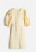 H&M Vestido con mangas bordadas en inglés - amarillo pálido - Quierox - Tienda Online
