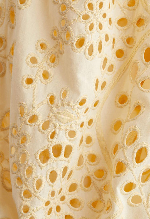 H&M Vestido con mangas bordadas en inglés - amarillo pálido - Quierox - Tienda Online
