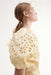 H&M Vestido con mangas bordadas en inglés - amarillo pálido - Quierox - Tienda Online