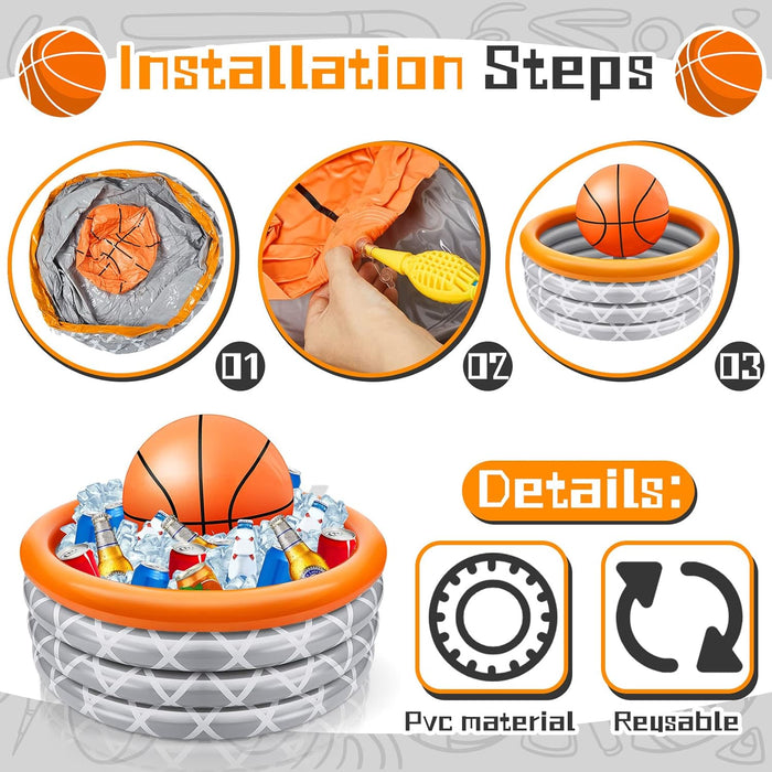 Honoson Enfriador inflable de baloncesto para fiestas, suministros de baloncesto, deportes, fiestas temáticas de 2 unidades - Quierox - Tienda Online