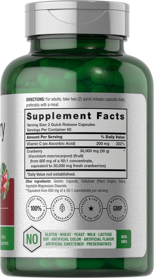 Horbaach - Píldoras de extracto de concentrado de arándano + vitamina C| 120 cápsulas - Quierox - Tienda Online