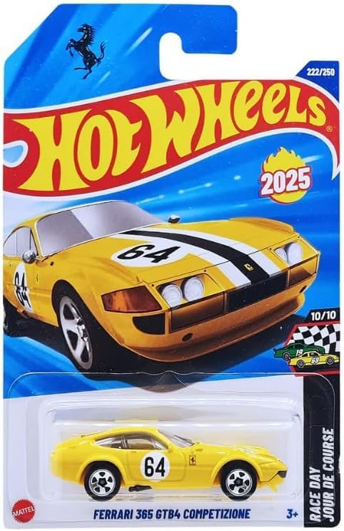 Hot Wheels Ferrari 365 GTB4 Competizione [Amarillo] Día de carrera 10/10 - Quierox - Tienda Online