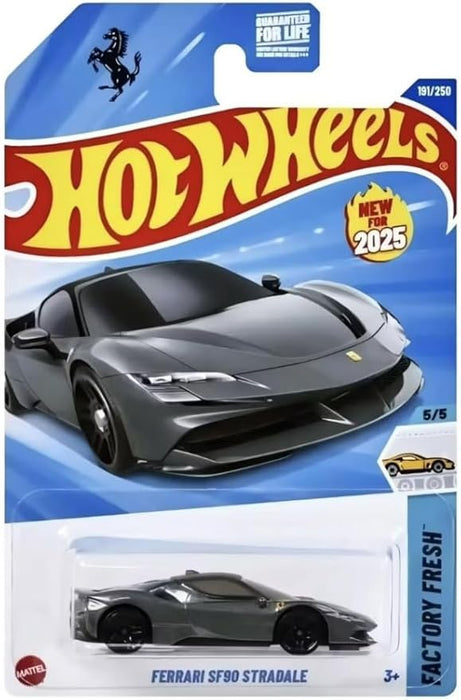 Hot Wheels Ferrari SF90 Stradale [Negro/Gris Oscuro] Factory Fresh 5/5, 191/250, nuevo para 2025, vehículo fundido a presión a escala 1:64 - Quierox - Tienda Online