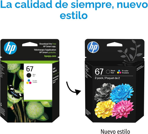 HP 67 cartuchos de tinta negro/tricolor (pack de 2) Compatible con tinta instantánea - Quierox - Tienda Online
