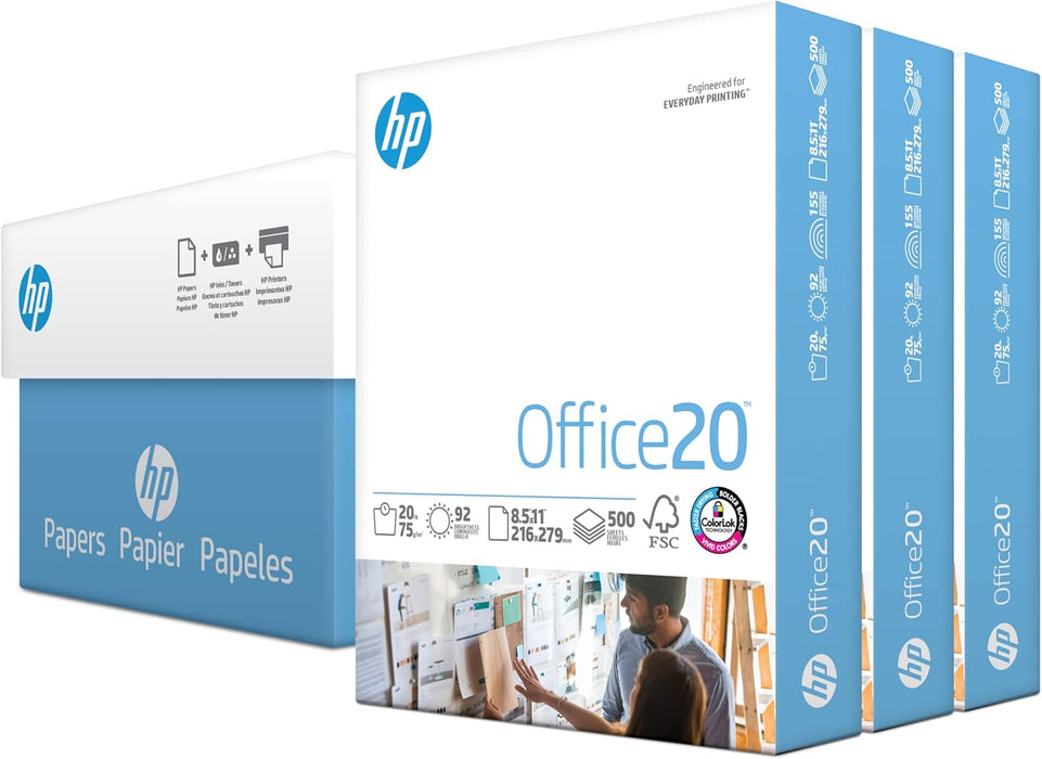HP Papel para impresora | Papel de 8.5 x 11 pulgadas | Oficina de 20 libras - Quierox - Tienda Online