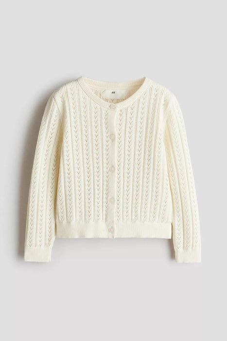 H&M Saco Cárdigan en tejido pointelle de algodón