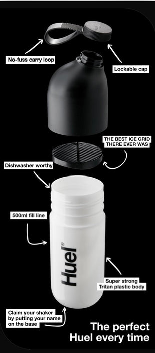 Huel Botella agitadora de 500ml - Quierox - Tienda Online