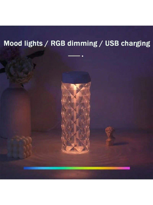 Humidificador de cristal con luz nocturna USB, lámpara de ambiente - Quierox - Tienda Online