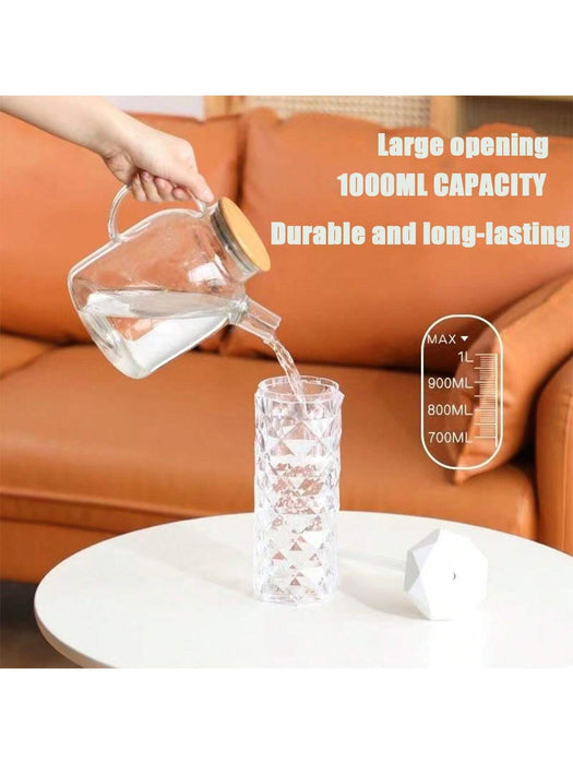 Humidificador de cristal con luz nocturna USB, lámpara de ambiente - Quierox - Tienda Online