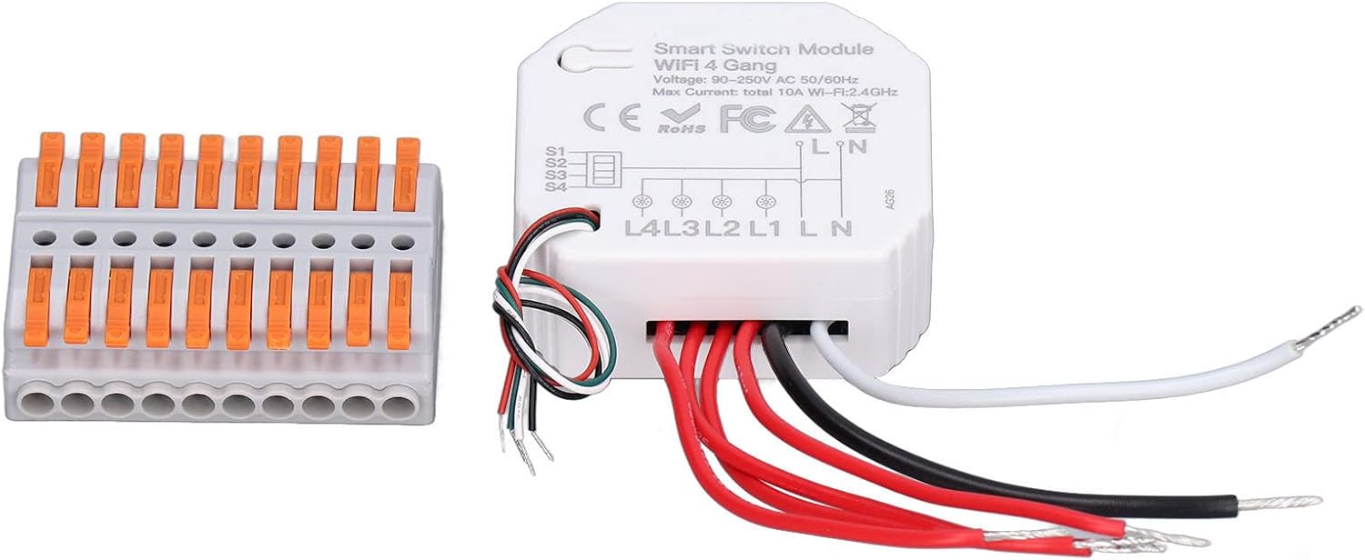 Hyuduo Módulo de interruptor de luz inteligente Módulo de luz Interruptor de 4 cuadras - Quierox - Tienda Online