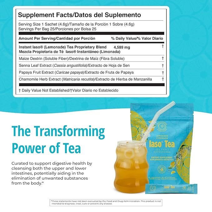 Iaso Instant Tea - Bebida limpiadora refrescante con sabor a limonada - Quierox - Tienda Online