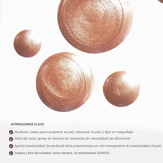 ICONIC LONDON Prep - Set - Glow | Hidratante + Fijador + Spray brillante, fórmula 3 en 1 - Quierox - Tienda Online