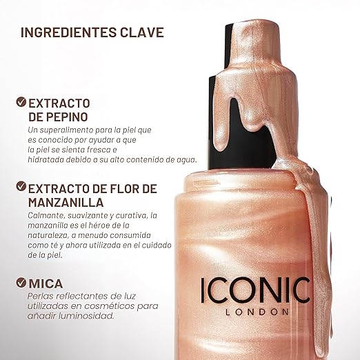 ICONIC LONDON Prep - Set - Glow | Hidratante + Fijador + Spray brillante, fórmula 3 en 1 - Quierox - Tienda Online